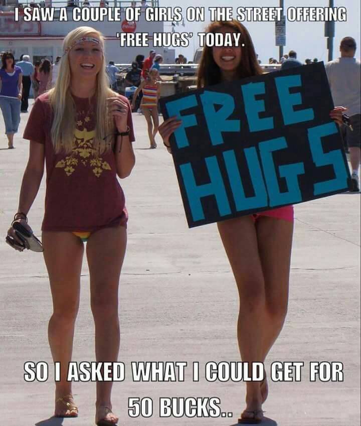shoulder - I Saw A Couple Of Girls On The Street Offering "Free Hugs Today. am Refree So I Asked What I Could Get For 50 Bucks..