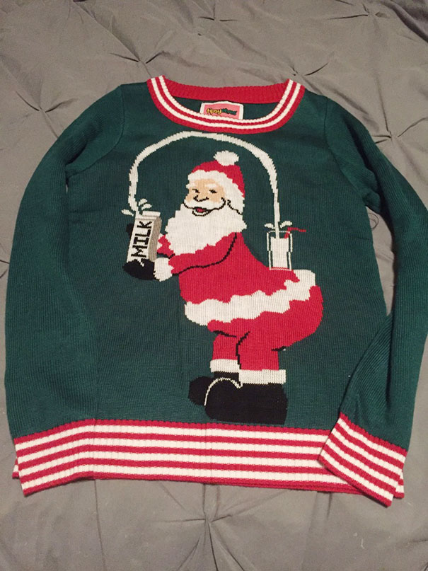 most ugliest christmas sweater - Milk