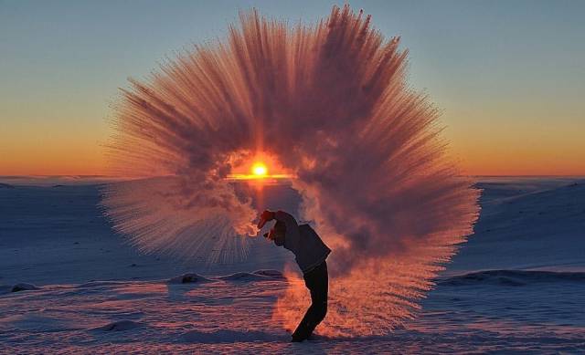 hot water freezing