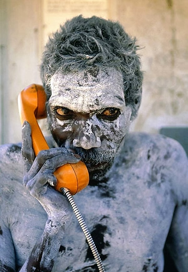 aboriginal on the phone
