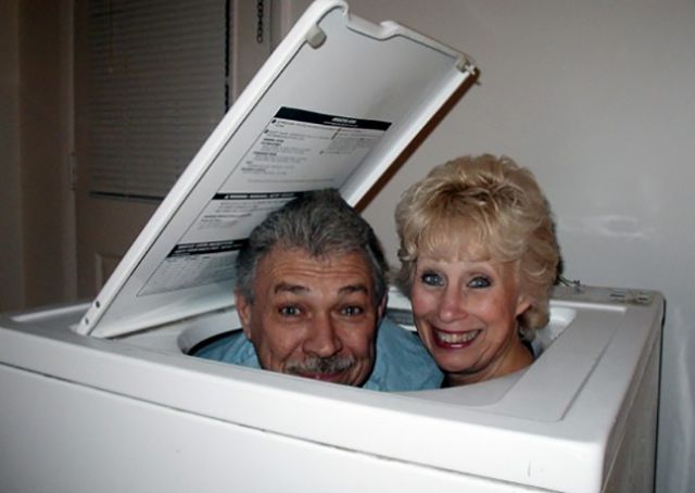couple in washing machine