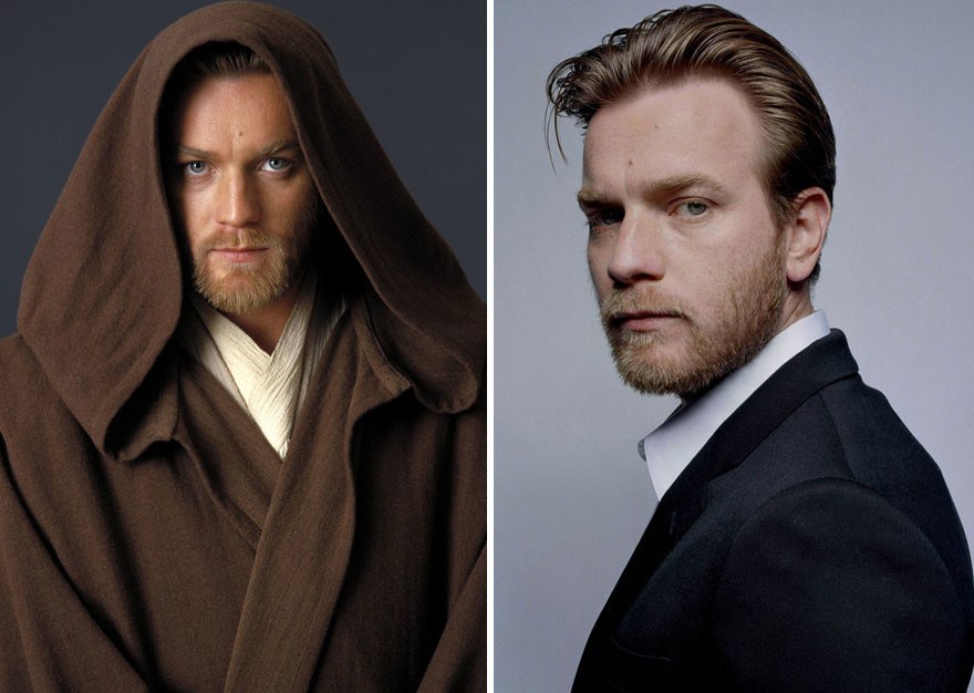 #2. Ewan Mcgregor as Young Obi-Wan Kenobi, 2005 and 2015.
