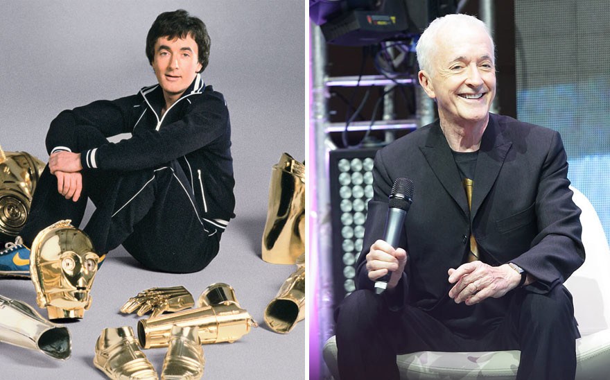 #5. Anthony Daniels as С-3Рo, 1977 and 2015.