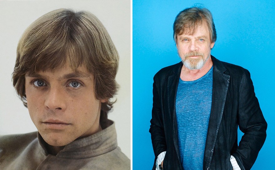 #8. Mark Hamill as Luke Skywalker, 1980 and 2015.