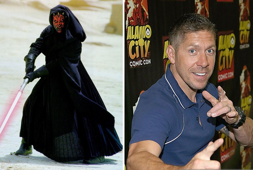 #16. Ray Park as Darth Maul, 1999 and 2015.