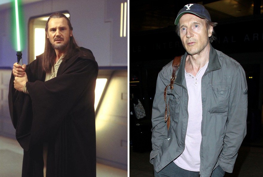 #17. Liam Neeson as Qui-Gon Jinn, 1999 and 2015.