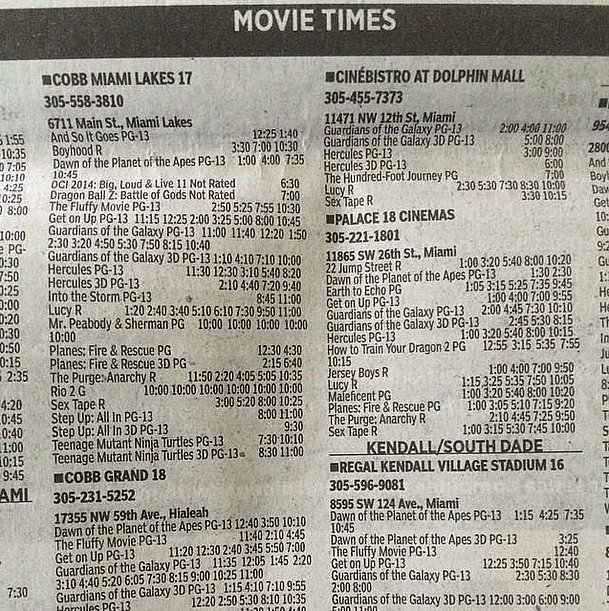 Looking up movie times at the local theater.