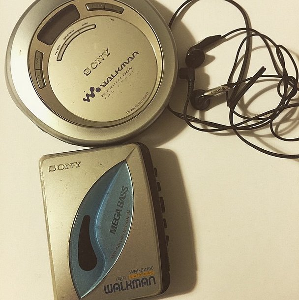 Portable personal audio with a short battery life and skipping and eating your tapes on occasion.