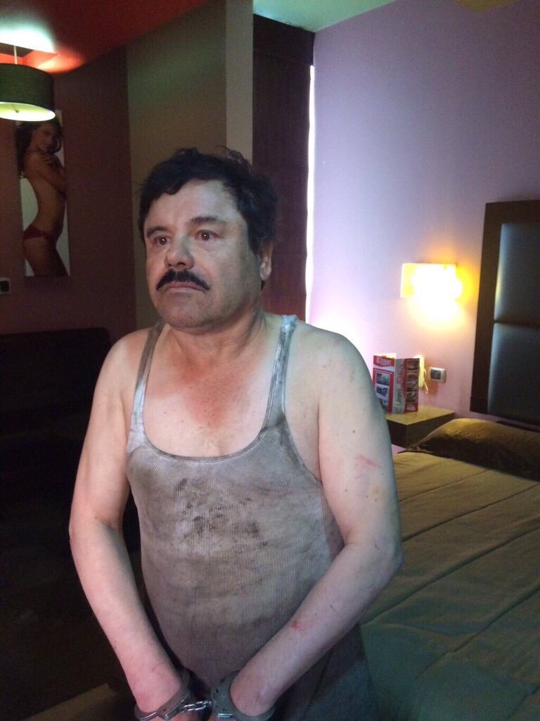 Joaquin “El Chapo” Guzman immediately after his capture
