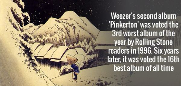 weezer pinkerton - Weezer's second album 'Pinkerton' was voted the 3rd worst album of the year by Rolling Stone readers in 1996. Six years later, it was voted the 16th best album of all time