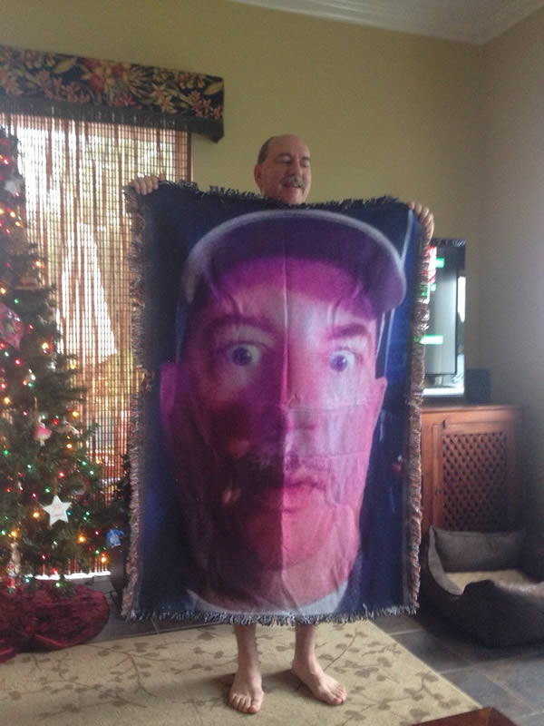 A father's gift to his daughter. He calls it the "birth control blanket."