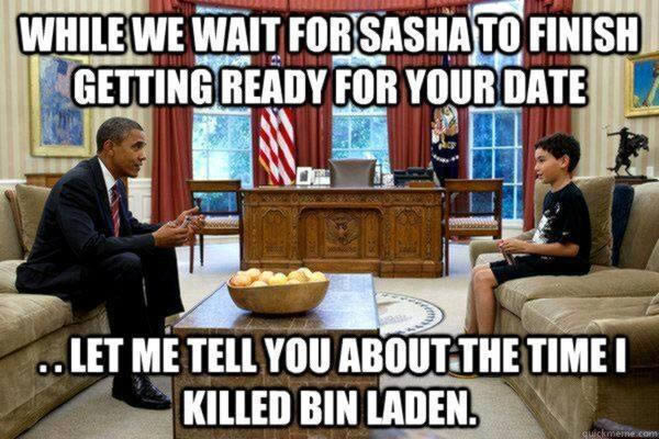 I don't know how over protective President Obama is, but I can totally picture this conversation
