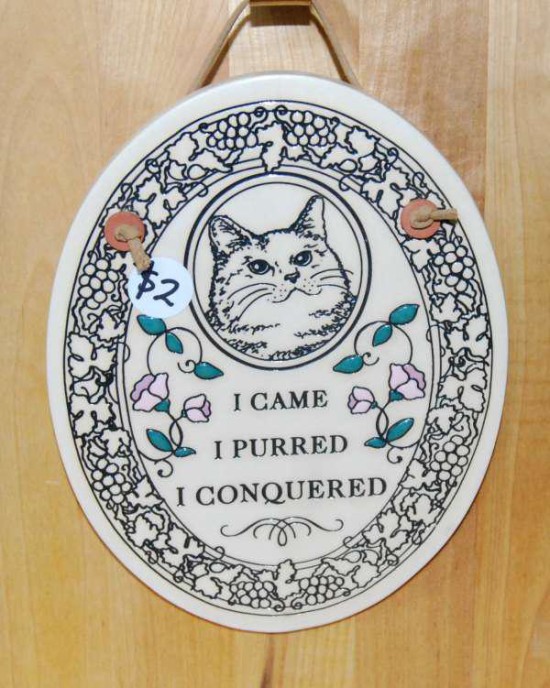 plate - Came I Purred Conquered