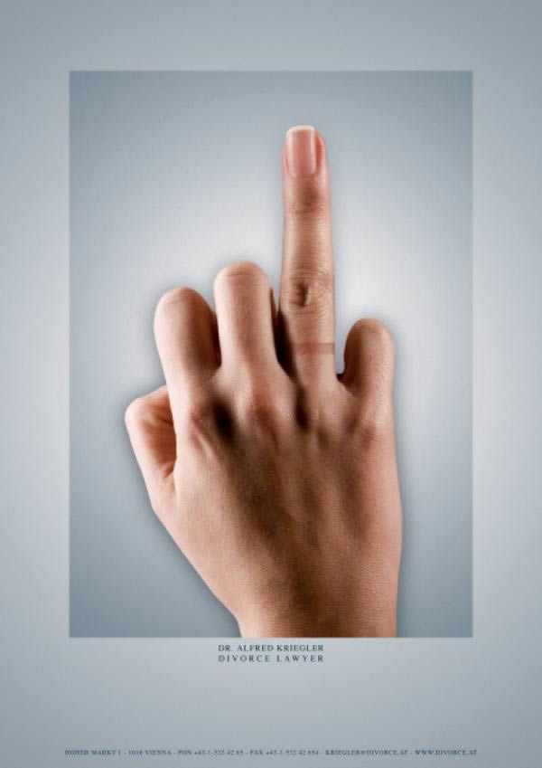 9 The ring finger...Another ad from Dr. Alfred Kriegler, the lawyer behind the naked snapshots