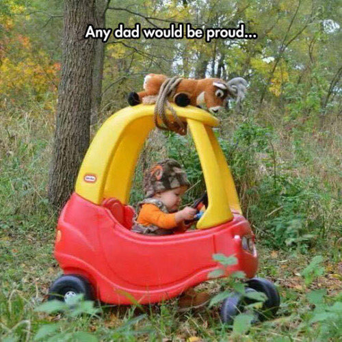 funny baby hunting - Any dad would be proud...