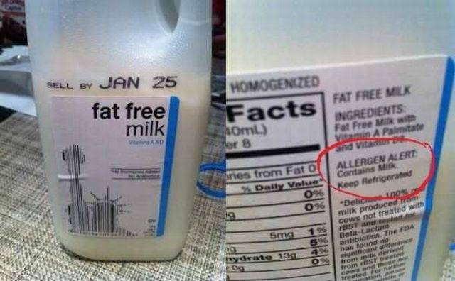 Homogenized Sell By Jan 25 fat free milk icts Fat Free Milk Ingredients Fat Free MiR wit Da Palmitate TomL Der B Allergenalert from Fato Daily Value On Contains M Keep Refrigerated To Delice 096 milk produced cows not treated with Erst and BetaLactam…