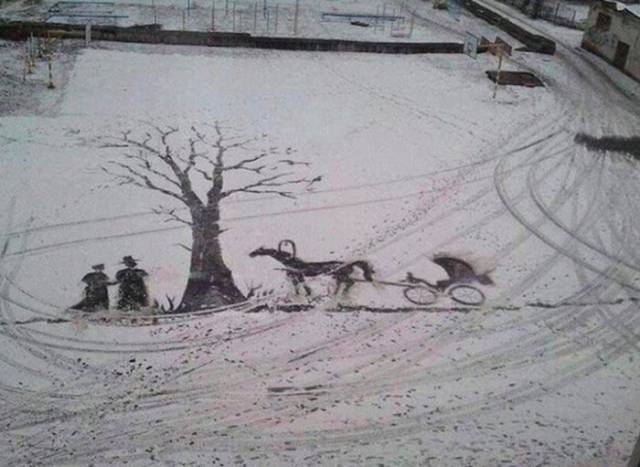 russia russian snow art