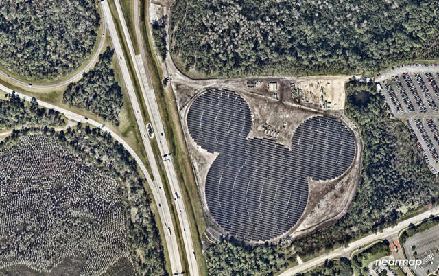 This is what Disney World’s solar farm looks like from the sky