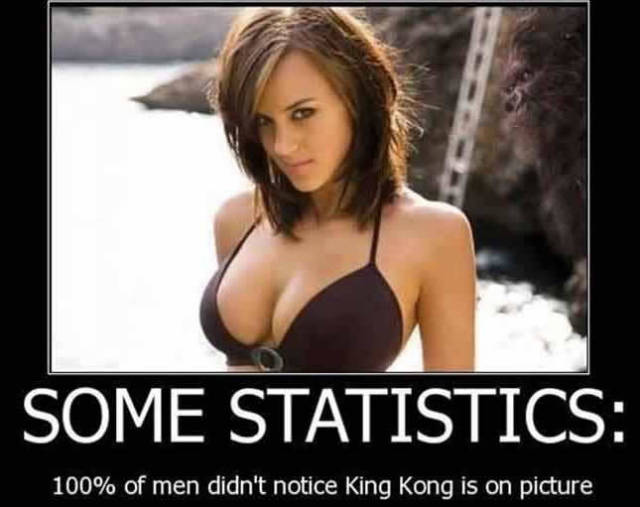 made you look funny - Some Statistics 100% of men didn't notice King Kong is on picture