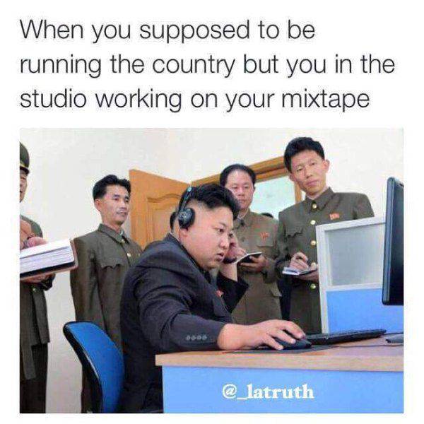 kim jong un notebooks - When you supposed to be running the country but you in the studio working on your mixtape
