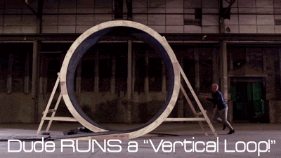 loopty loop gif - Dude Runs A "Vertical Loop!"
