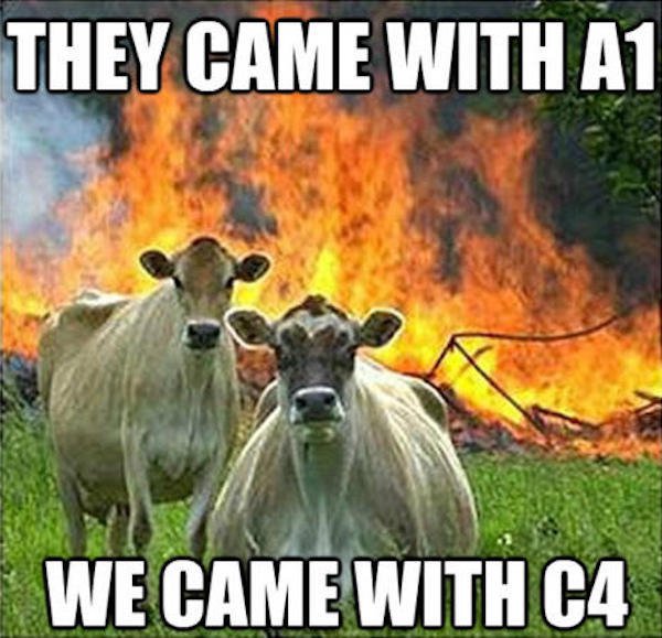 evil cows - They Came With A1 We Came With C4
