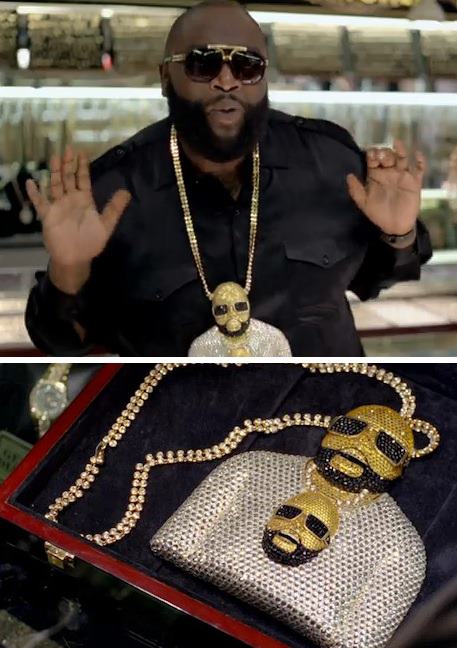 rick ross wearing a chain of himself - ,