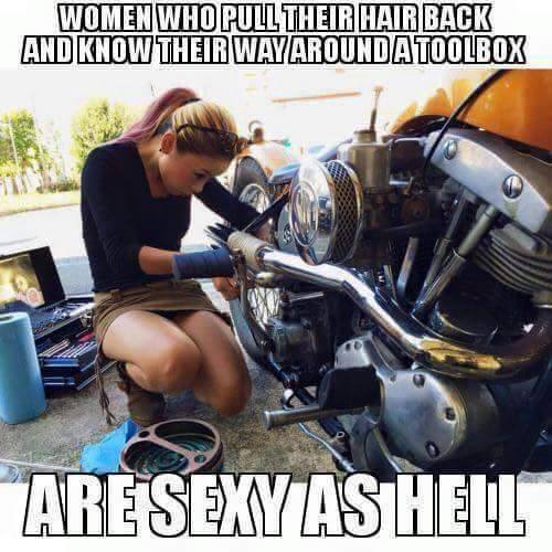 funny sexy women meme - Women Who Pull Their Hair Back And Know Their Way Around Atoolbox Are Sexy As Hell