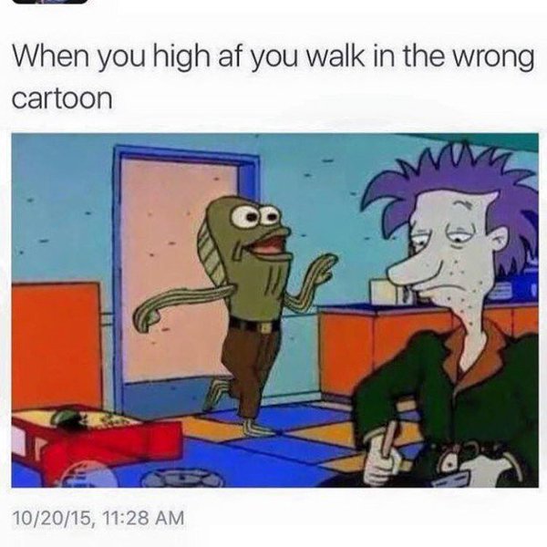 rugrats spongebob meme - When you high af you walk in the wrong cartoon 102015,