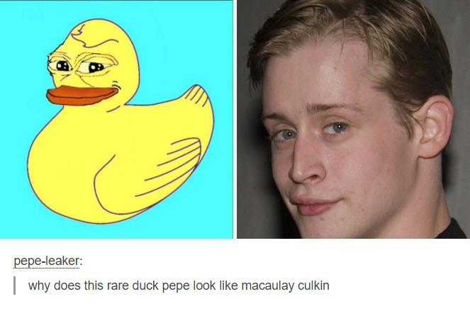 neck - pepeleaker why does this rare duck pepe look macaulay Culkin
