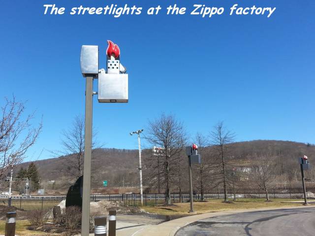 sky - The streetlights at the Zippo factory
