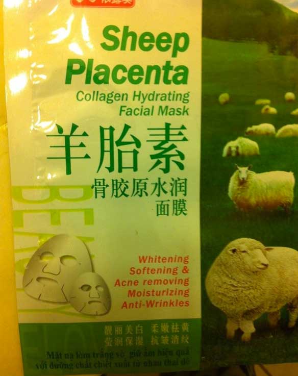 wtf 1 Sheep Placenta Ja Collagen Hydrating Facial Mask Jutere Whitening Softening & Acne removing Moisturizing AntiWrinkles Matna om trang this Vi NHng chy chut vi v v ti