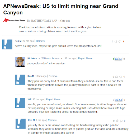 web page - APNewsBreak Us to limit mining near Grand Canyon Ap Associated Prom By Matthew Daly Ap3 hrs ago The Obama administration is moving forward with a plan to ban new uranium mining claims near the Grand Canyon. Ken M 20 hrs ago Remove here's a craz