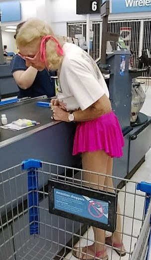 grandma wearing mini skirt - Wirele