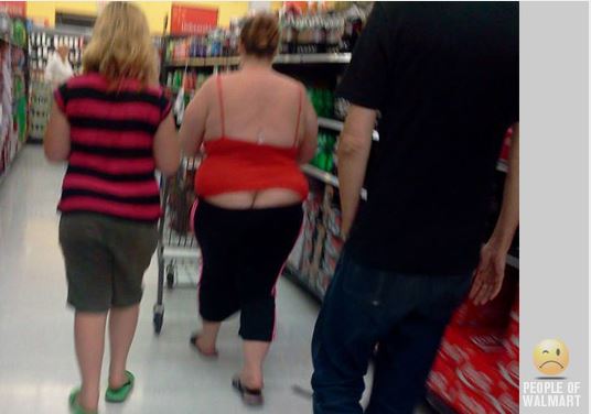 ass crack walking - People Of Walmart
