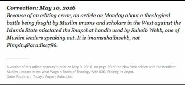 handwriting - Correction Because of an editing error, an article on Monday about a theological battle being fought by Muslim imams and scholars in the West against the Islamic State misstated the Snapchat handle used by Suhaib Webb, one of Muslim leaders 