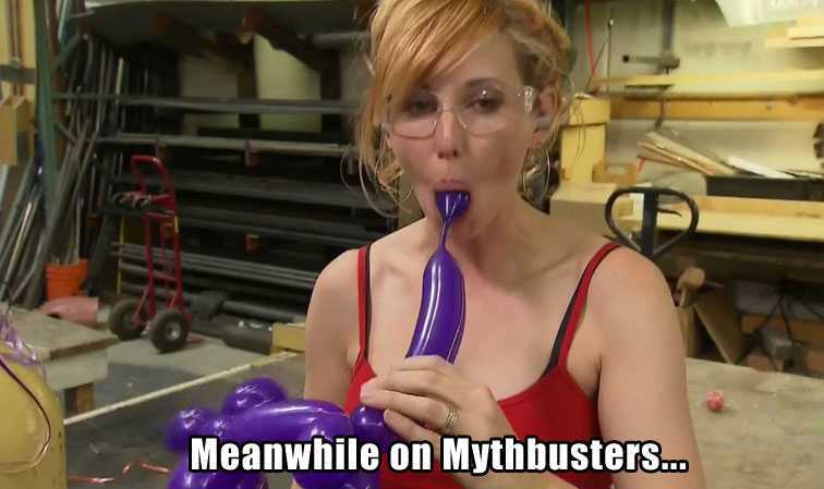 sucki sucki meme - Meanwhile on Mythbusters...