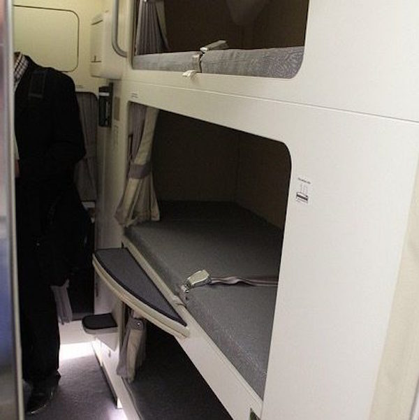 Some planes have bunkbeds, where you can reminisce when you had them with the sibling that you now hate so much.