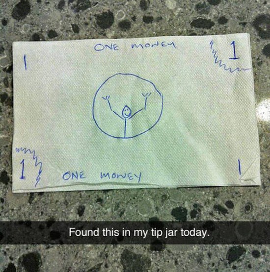 one money drawing - One Money One Money Found this in my tip jar today.
