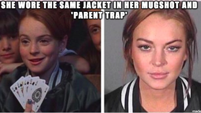 lindsay lohan jacket mugshot - She Wore The Same Jacket In Her Mugshot And "Parent Trap made
