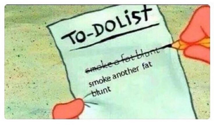 paper - ToDolist smokes for blant smoke another fat blunt