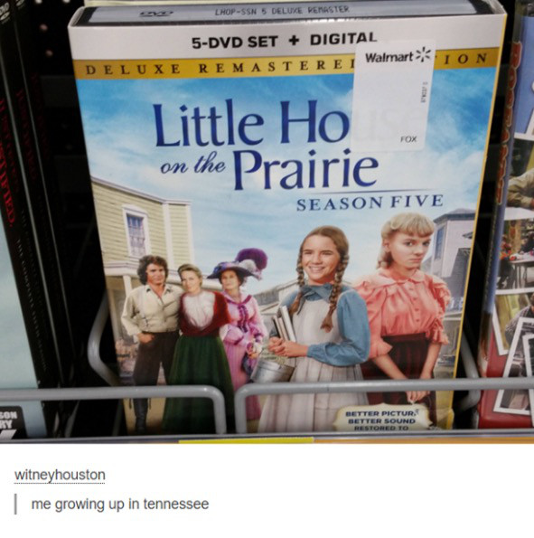 funny movie tumblr posts - LhopSsn 5 Deluxe Verster 5Dvd Set Digital De Luxe Remastere WalmartON Little Ho on the Prairie Season Five Better Pictur Better Sound Restored To witneyhouston me growing up in tennessee