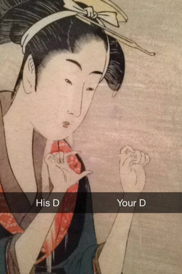 25 Snapchats Make Famous Artworks Funny With Inappropriate Quotes!