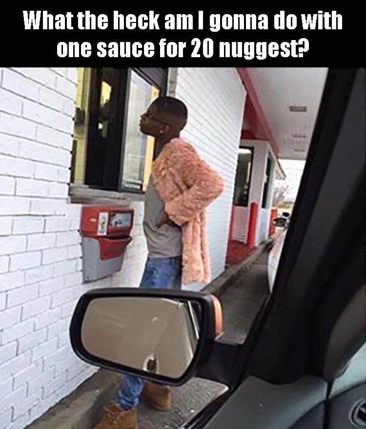 1 sauce for 10 nuggets - What the heck am I gonna do with one sauce for 20 nuggest?