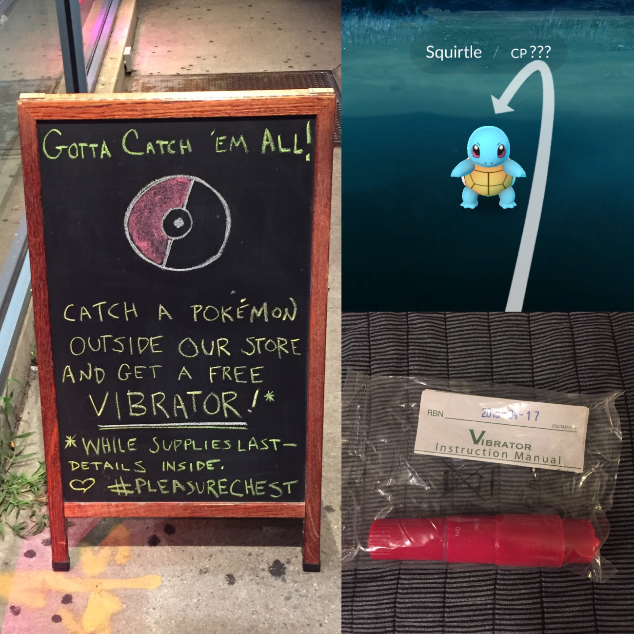 chalk - Squirtle Cp??? Gotta Catch 'Em All! Catch A Pokemon Outside Our Store And Get A Free Vibrator! While Supplies Last Details Inside. 17 Verator Instruction Manual