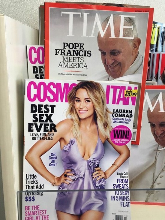 magazine - Me Pope Francis Meets America y Nancy Cosm Only 83.99 Best Sex Ever Lauren Conrad Can You Be Basic And a Badass? Love, Fun, And Butterflies Win! A Cosmo Weekend Get Toned An Over! Little Tricks That Add up to big $$$ Be The Smartest Girl At The