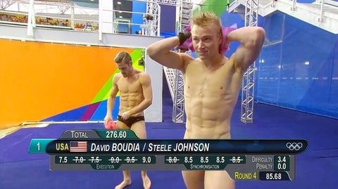 The Olympic men’s diving events have gained a slew of gawking fans, but not for the right reasons.