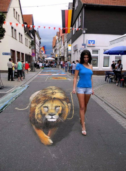 fascinating photo 3d chalk art