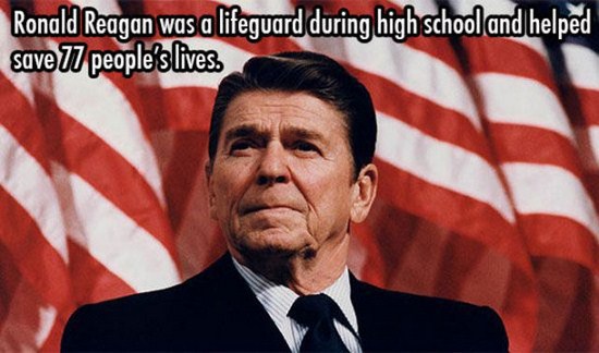 ronald reagan american flag - Ronald Reagan was a lifeguard during high school and helped save 77 people's lives.