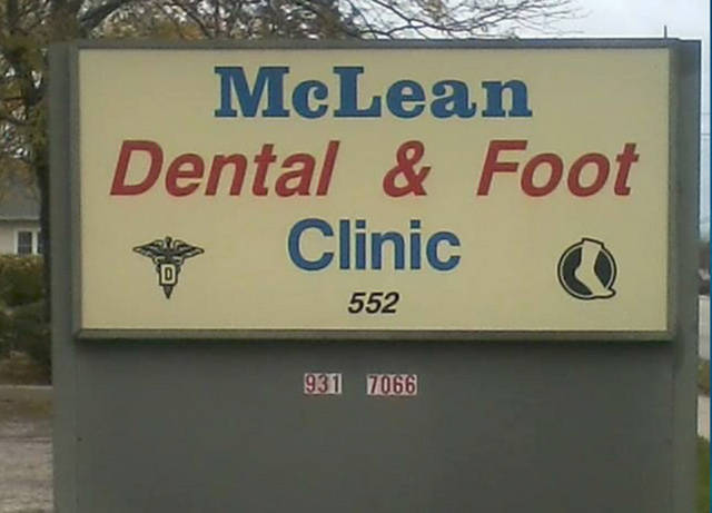 street sign - McLean Dental & Foot Clinic 552 9311 7066